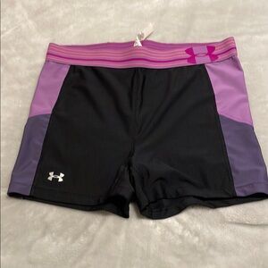 Under Armour Black and Purple Performance Shorts